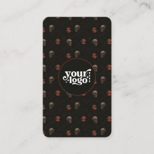 Gothic Dark Halloween QR Code Vertical  Business Card