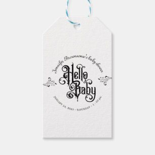 Gothic Dark Hello Thank You Baby Shower Gift Tags