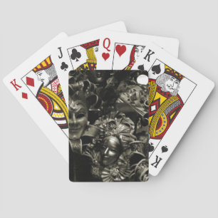 Gothic Dark Masquerade Masks Black and White Playing Cards