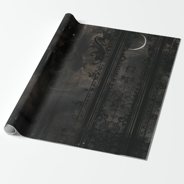 Gothic Dark Night Magic Gift  Wrapping Paper (Unrolled)
