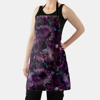 Gothic Dark Pink Tentacle With Flowers Apron