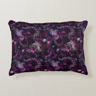Gothic Dark Pink Tentacle With Flowers Decorative Cushion