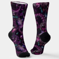 Gothic Dark Pink Tentacle With Flowers