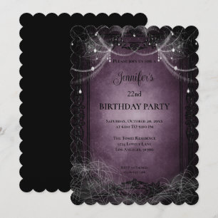 Gothic Dark Purple Birthday Invitation