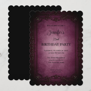 Gothic Dark Purple Birthday Invitation