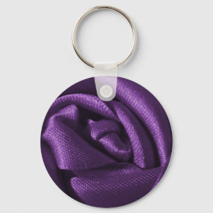 Gothic Dark Purple Rose Key Ring