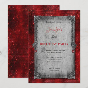 Gothic Dark Red Birthday invitation