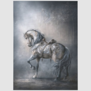 Gothic, Dark Romance Carousel Horse for Decoupage Tissue Paper