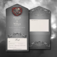 Gothic Dark Skeletons & Rose Heart Dinner