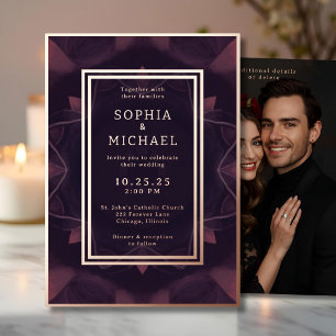 Gothic Dark Wedding Invitation Photo Template 