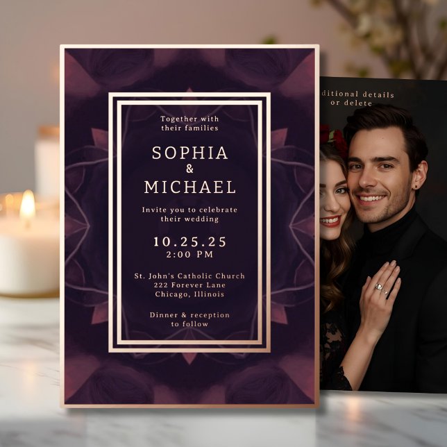 Gothic Dark Wedding Invitation Photo Template  (Creator Uploaded)