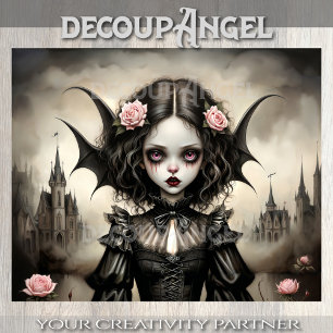 Gothic Daughter of Dracula Decoupage Tissue Paper
