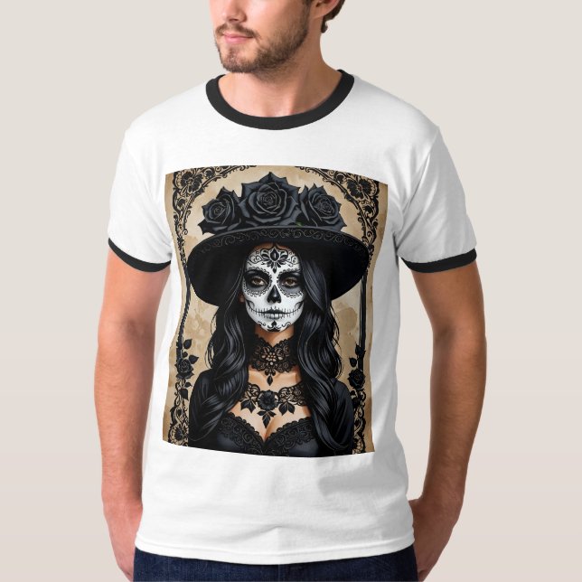 Gothic Day of the Dead Skull Shirt (Front)
