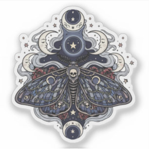 Gothic Death Moth and Moon Phases