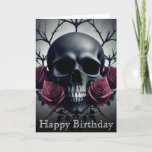 Gothic Death Skull and Roses Floral Sigil Thank You Card<br><div class="desc">A dark and gothic painting of a human skull surrounded by pale gothic roses and petals,  featuring a creepy desaturated gothic atmosphere and otherworldly atmosphere,  this jigsaw puzzle is perfect for lovers of dark gothic skulls and dark romantic gothic flowers and roses.</div>