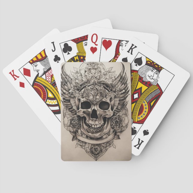 Gothic Decks: Skull-themed Classic Playing Cards  (Back)