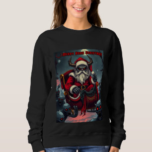 Gothic Demon Santa Merry Dark Christmas Sweatshirt