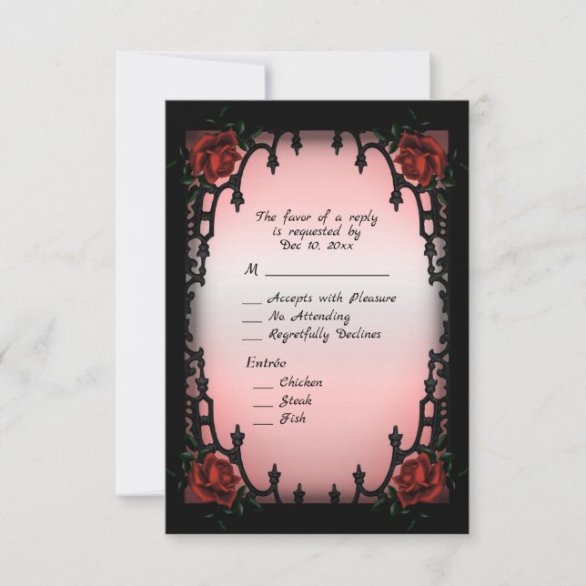 Gothic Design RSVP with Entree Choice Card (Front)