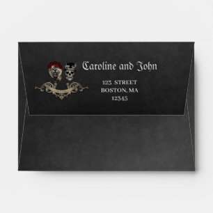 Gothic design with cool skulls envelope