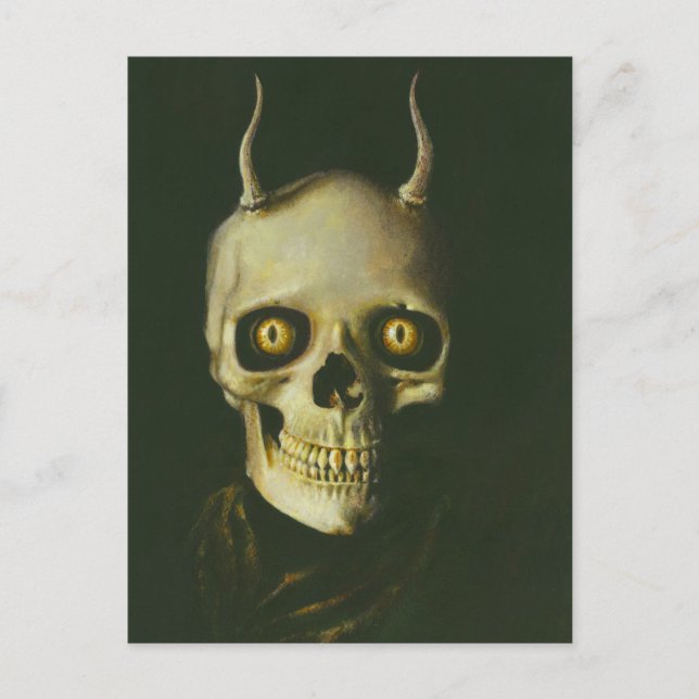 Gothic Devil Skull Postcard (Front)