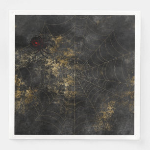 Gothic Distressed Spooky Spider Web Napkin