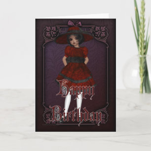 Gothic Doll Design 4 Happy Birthday Card