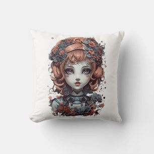 Gothic doll - Nadja Doll Throw Pillow