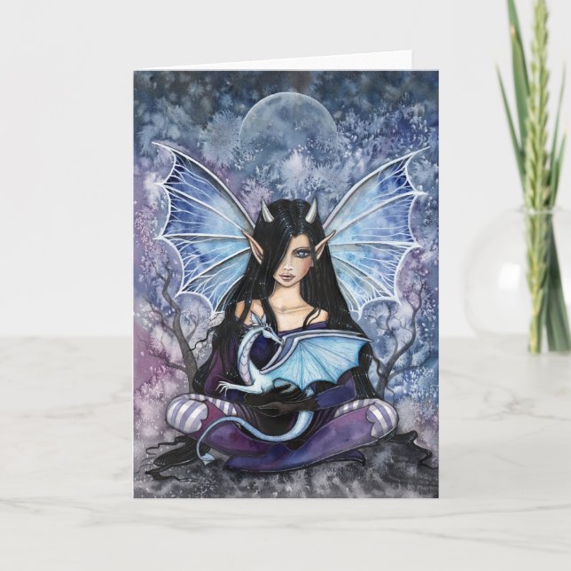 Gothic Dragon Fairy Card Notecard (Front)