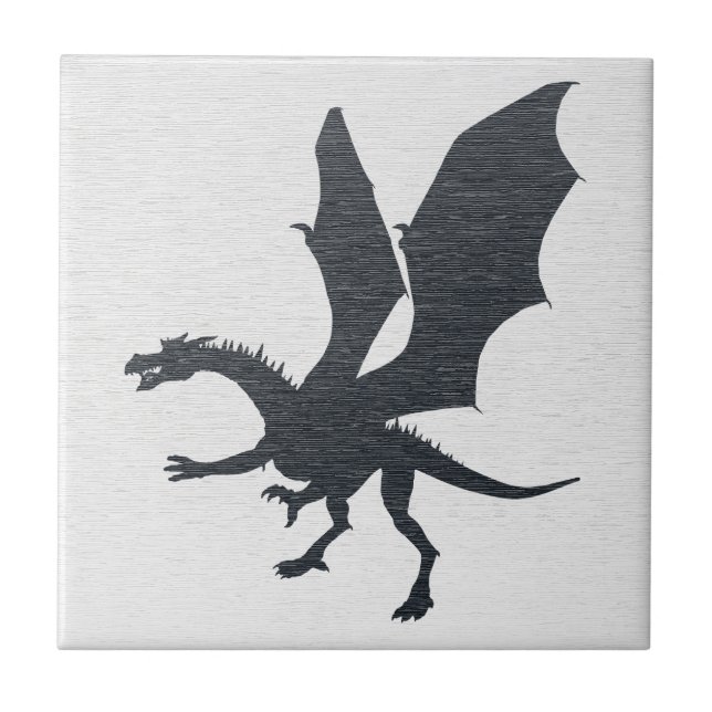 Gothic Dragon Silhouette Tile (Front)