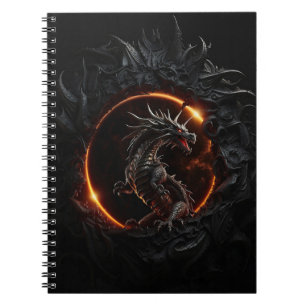 Gothic Dragon Solar Eclipse Black Notebook