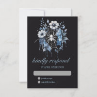 Gothic Dusty Blue Floral Spider Web Handfasting
