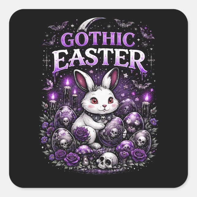 Gothic Easter Square Sticker (Front)