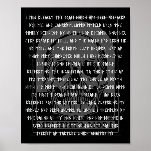 Gothic Edgar Allan E Memento Mori Skull Halloween  Poster (Front)