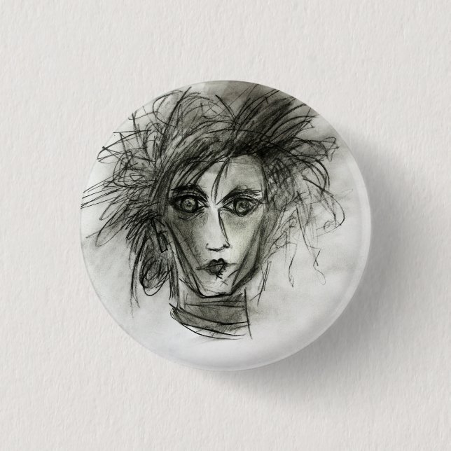 Gothic Edward Halloween Badge Art Pin (Front)