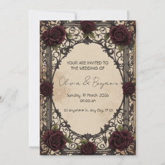 Gothic Elegance: A Vintage Wedding Invitation