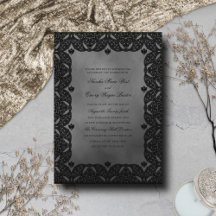 Gothic Elegance Monochrome Ornate Lace Wedding