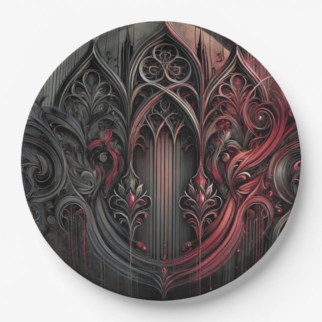 Gothic Elegance Paper Plate (Front)