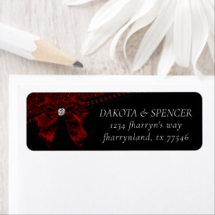 Gothic Elegance   Ruby Red Bow Dark Moody Address