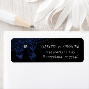 Gothic Elegance Sapphire Blue Bow Moody Address