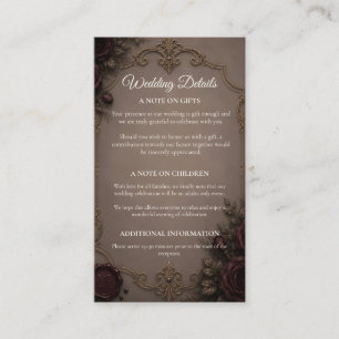Gothic Elegance Wedding Enclosure Card