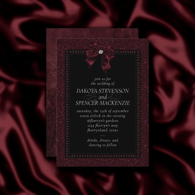 Gothic Elegance | Wine Garnet Dark Moody Bordeaux Invitation (Creator Uploaded)