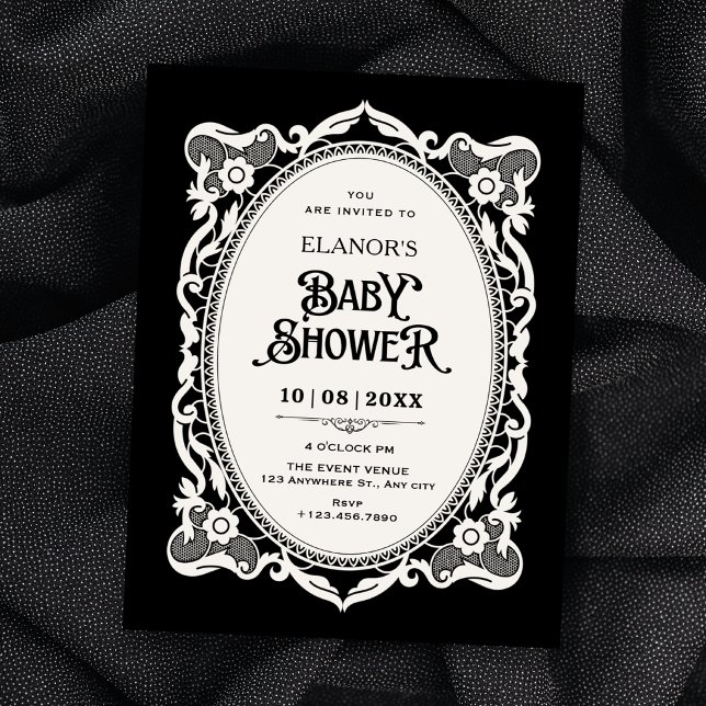 Gothic elegant baby shower invitation (Creator Uploaded)