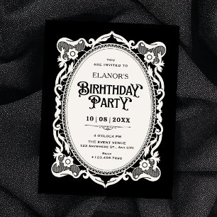 Gothic elegant birthday invitation