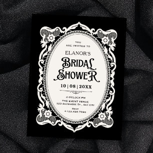 Gothic elegant bridal shower invitation