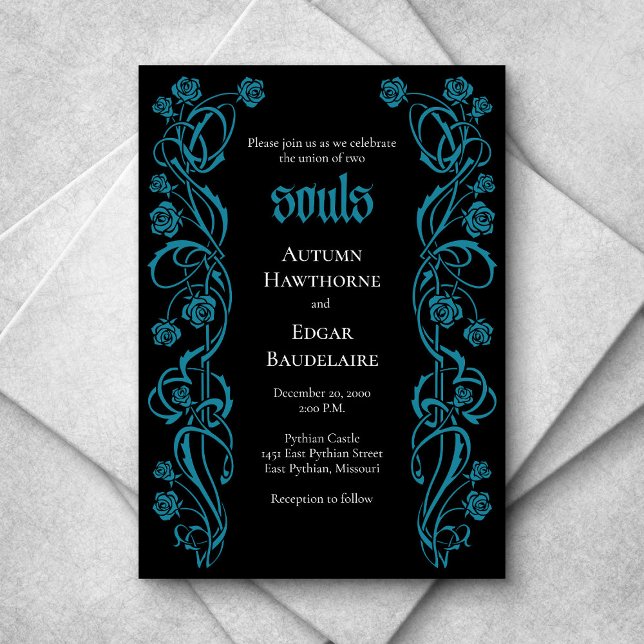 Gothic Elegant Roses Wedding Invitation (Creator Uploaded)