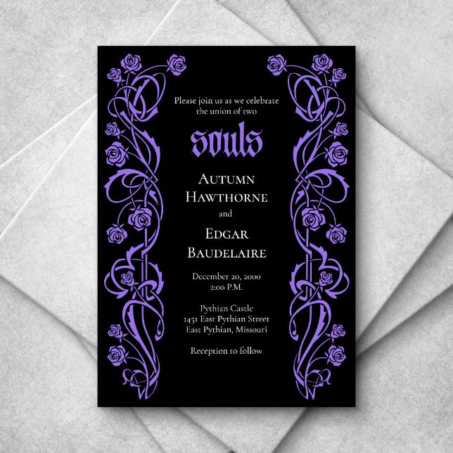 Gothic Elegant Roses Wedding Invitation (Creator Uploaded)