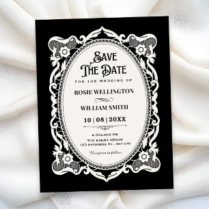 Gothic elegant wedding save the date