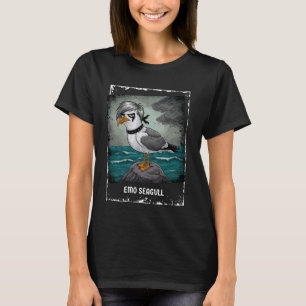 Gothic Emo Seagull Dark and Edgy Melancholic Vibe T-Shirt
