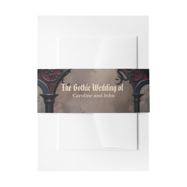 Gothic Eternal Love  Invitation Belly Band (Front Example)