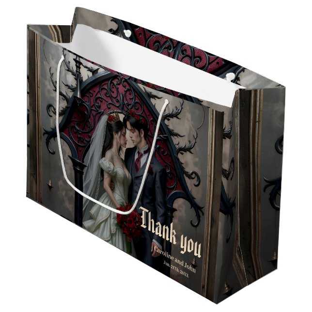 Gothic Eternal Love Large Gift Bag (Front Angled)